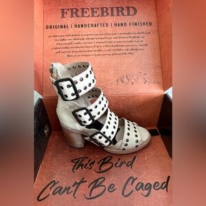 Freebird Blake Leather Studded Strappy Heel Sandal